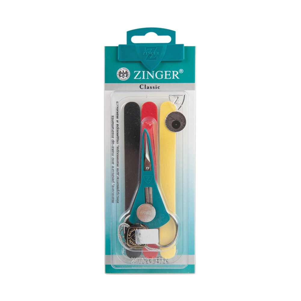 Маникюрный комплект (ножницы для кутикулы; 3 пилки) Zinger zo-Sis-216-1 D