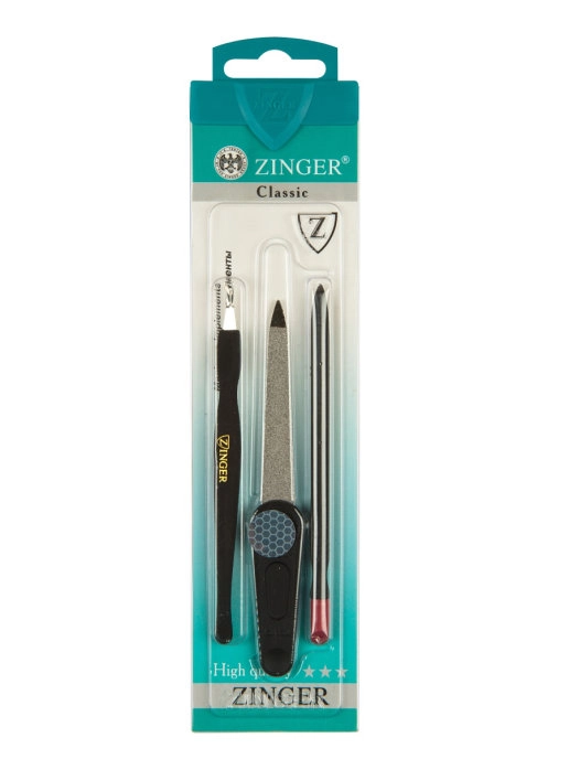 Маникюрный комплект (триммер, пилка, палочка) Zinger zo-Sis-128-Black