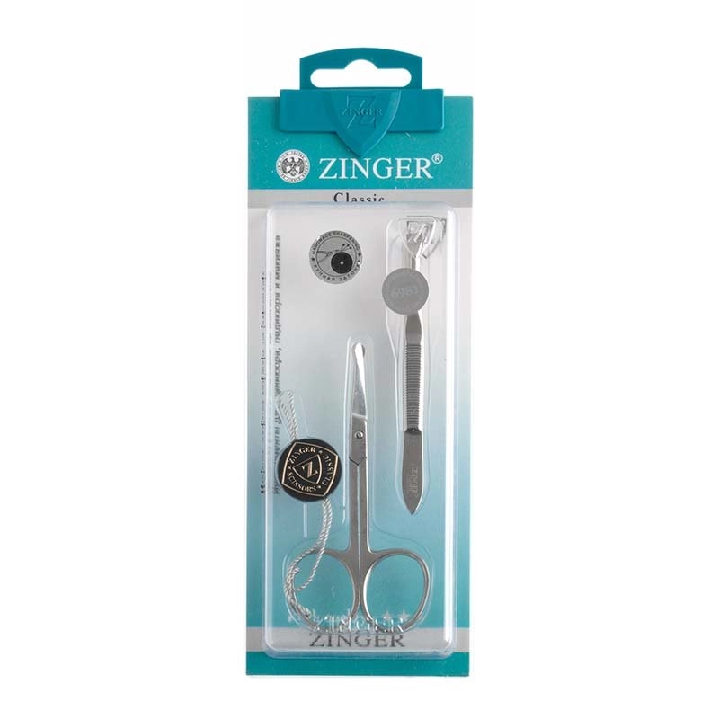 Маникюрный комплект (ножницы и пинцет) Zinger zo-Sis-203