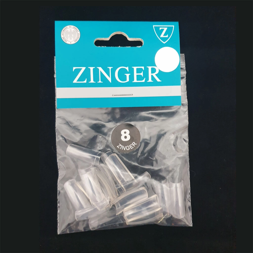 Типсы зауженные, узкая лунка, прозрачные №8 (50шт) Zinger zo-ST-10 Clear